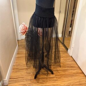 Chic Black Sheer Maxi Skirt